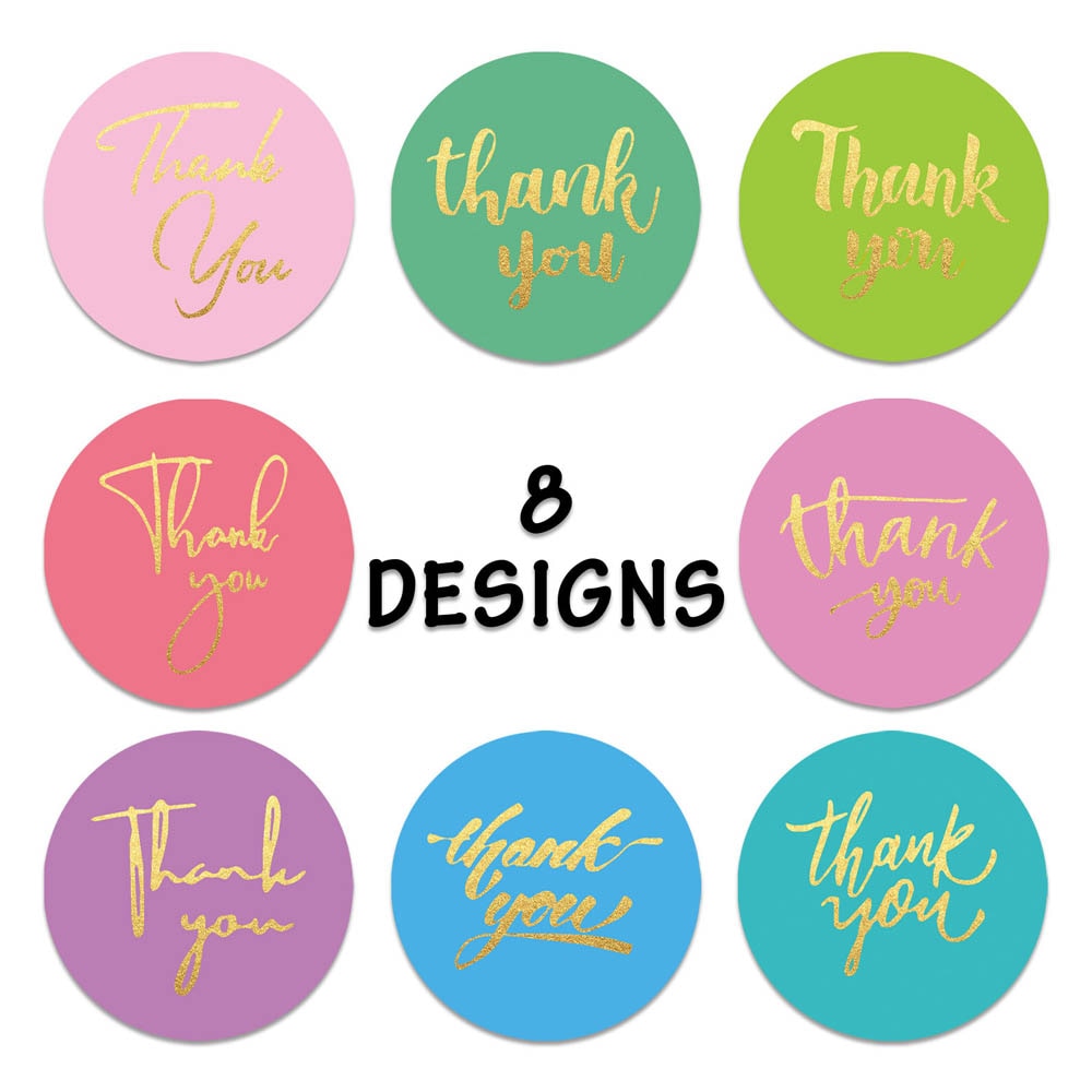 500Pcs 1.5Inch Ronde Dank U Label Stickers Papier Hart Jaar Verpakking Wedding Party Decor Handgemaakte Briefpapier Stickers