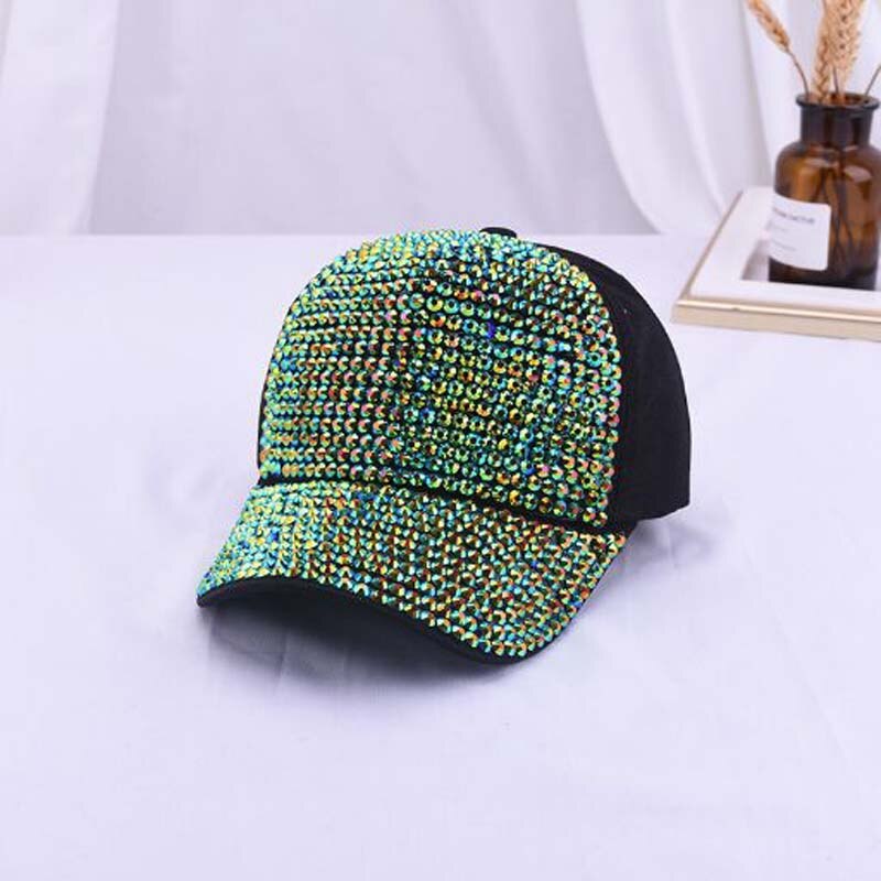 XEONGKVI-casquette de Baseball | Éblouissement coréen, couleur du travail manuel, tarière, casquette de Baseball, printemps automne, Snapback, chapeaux en maille de coton pour femmes: NO1 black green