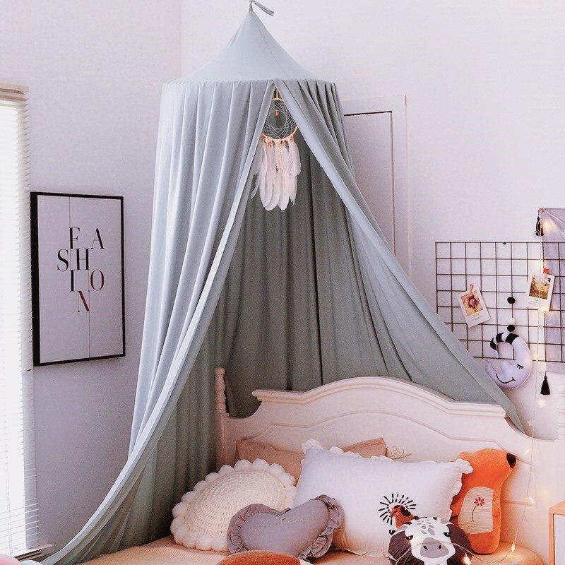 Baby Canopy Klamboe Kinderen Kamer Decoratie Crib Verrekening Baby Tent Viscose Baby Klamboe Fotografie Props: Greyish Blue