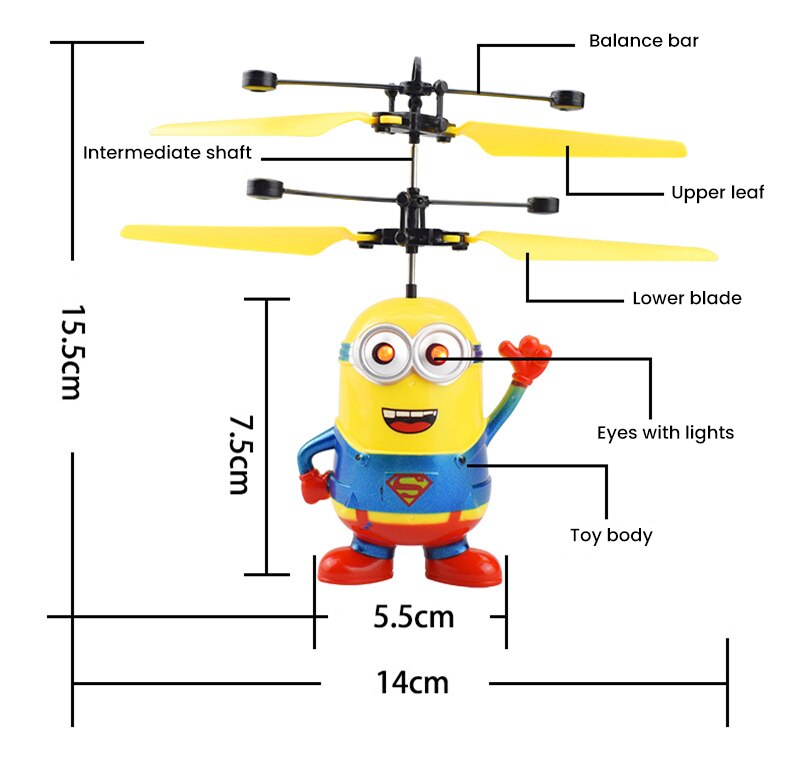 Hand Gebaar Inductie Voertuig Lichtgevende Schorsing Afstandsbediening Helikopter Opladen Vliegende Inductie Kinderspeelgoed