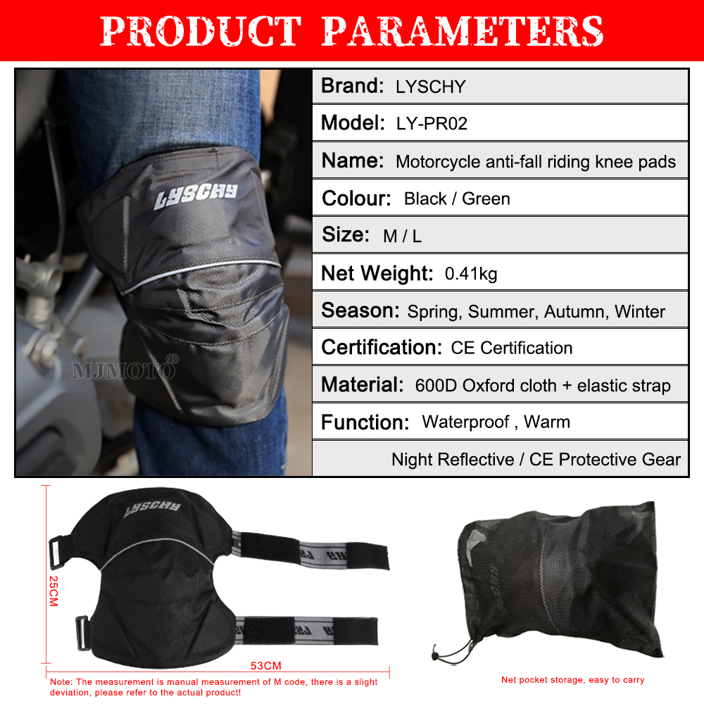 LYSCHY letnie motocyklowe ochraniacze na kolana wioślarz MTB skuter orteza stawu skokowego motocykl CE ochronny sprzęt mężczyźni na wolnym powietrzu Sporty Kneepads