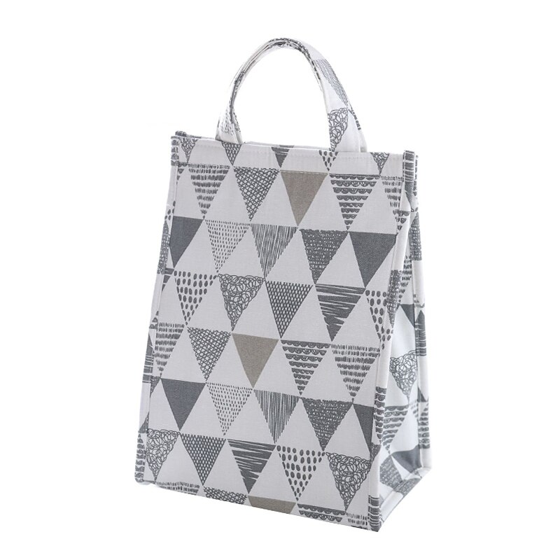 Bolsa térmica portátil impermeable para comida, bolso de almuerzo Oxford para mujer, hombre y niño, fiambrera grande aislada a rayas,: A