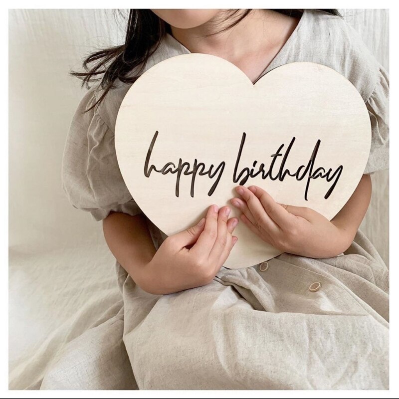 Baby Boys Girls Birthday Party Photo Booth Prop Children Wooden Photography Props Baby Shower Decoration Supplies Kids Room