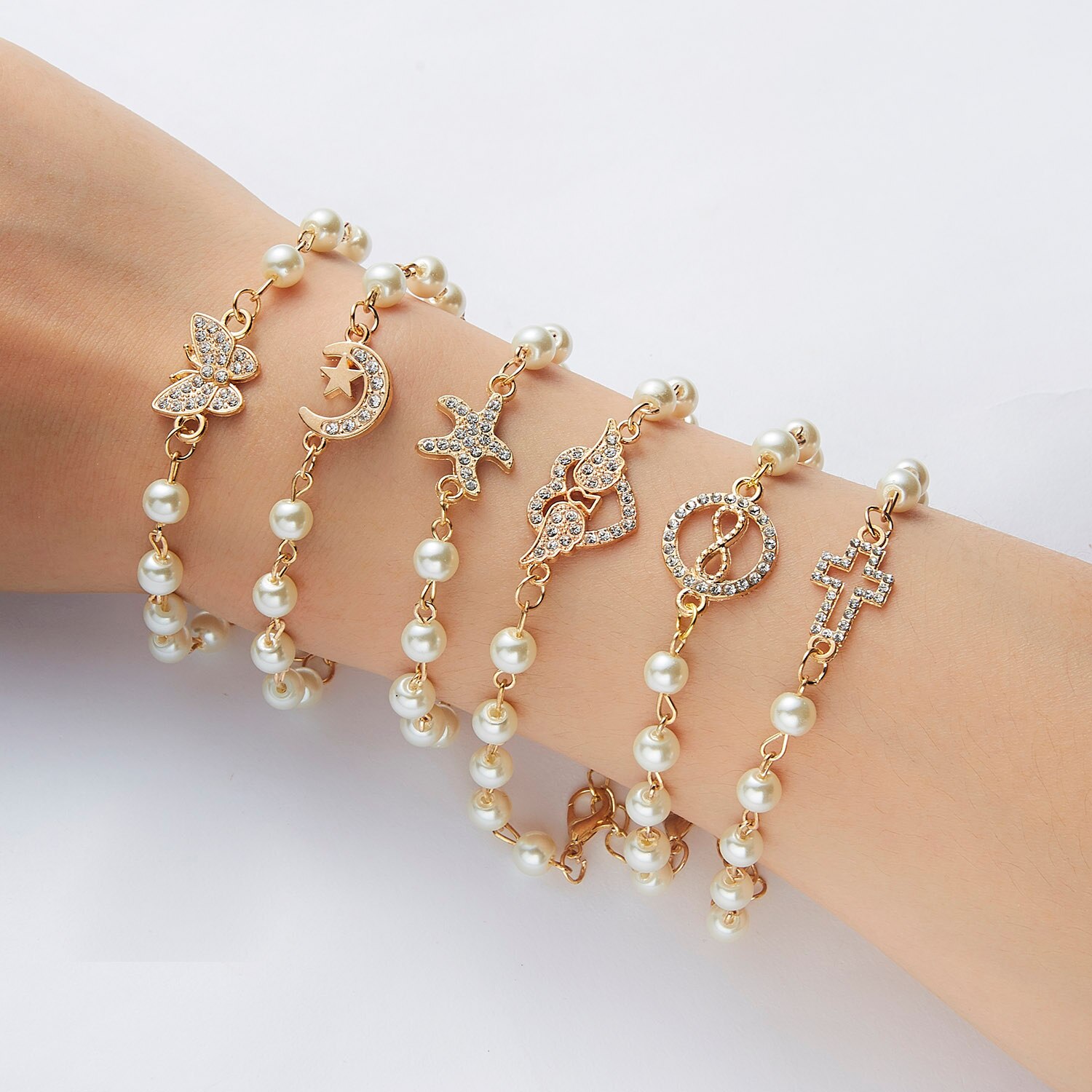 Pulsera geométrica hueca de oro para mujer, cadena de eslabones con diamantes de imitación, corazón redondo, Margarita, de joyería, 1 unidad
