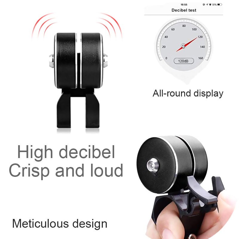 Fietsbel 120 Decibel Dubbele Ring Stuur Fiets Hoorns Veiligheid Alarm Mtb Bike Fietsen Bells