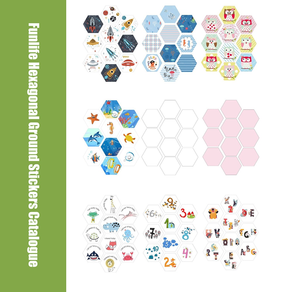 10pcs/Set PVC Imitation Marble Hexagonal Tile Stickers Bathroom Kitchen DIY Home Nonslip Floor Tiles DIY 3D Stickers Home Decor