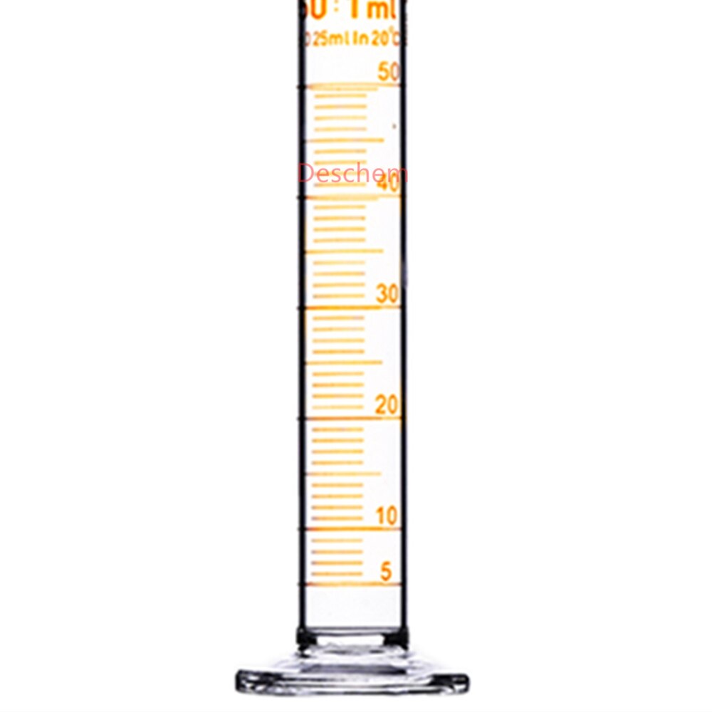 50ml,Glass Measuring Cylinder With Ground Joint Stopper Lab Chemical Glassware