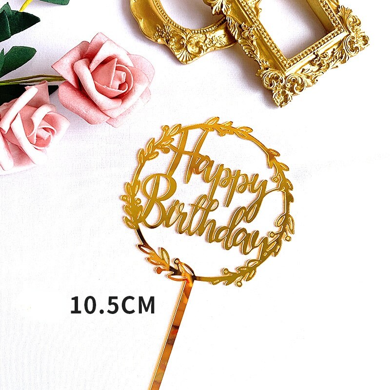 Sweet 16 Cake Toppers Happy Birthday Party Decorations Hello 30 40 50 60 Princess Cupcake Toppers Gold Acrylic Baking: Happy Birthday