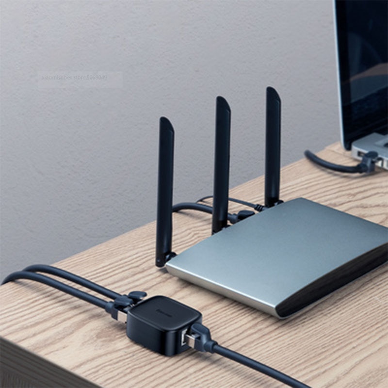 Xiaomi nettverksforlenger metall utvide nettverksport 100 måler signal stabil overføringe 2 alternativer svart