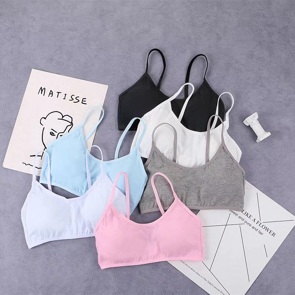 8-16 Years Cotton Girls Training Bra Adolescente Girl's Sport Bras Teen Girl Underwear Push Up Teens Bras With Chest Pad