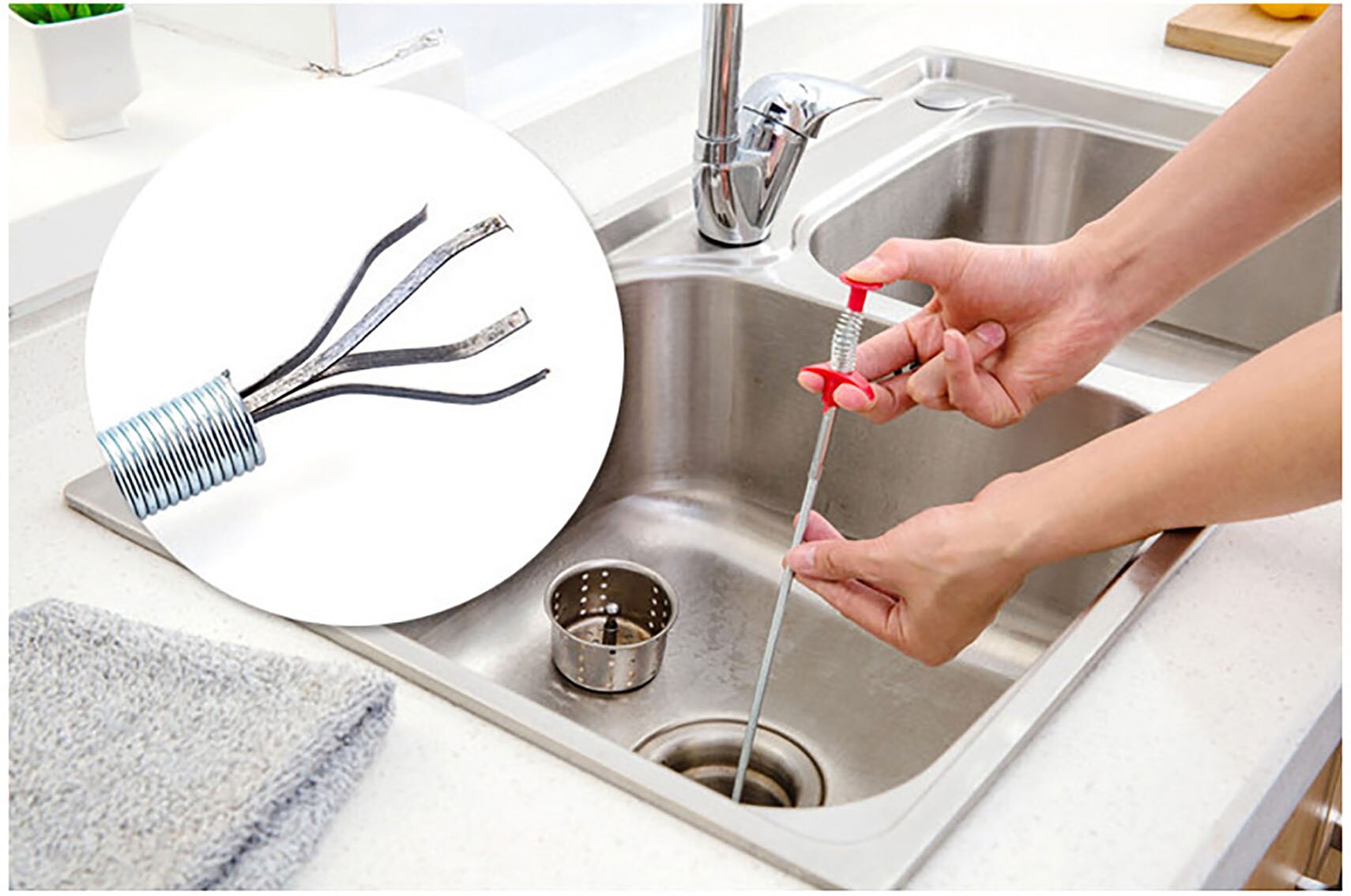 Magnetic LED Light Pick-Up Tools Flexible 4-Claw Long Reacher Garbage Toilet Grabber Tool Telescopic Magnet Pick Up Tool