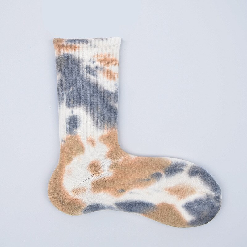 Unisex skarpety sportowe Tie Dye koszykówka skarpety piłkarskie oddychająca Streetwear Hip Hop deskorolka Casual skarpety skarpety rowerowe bawełna: Color8