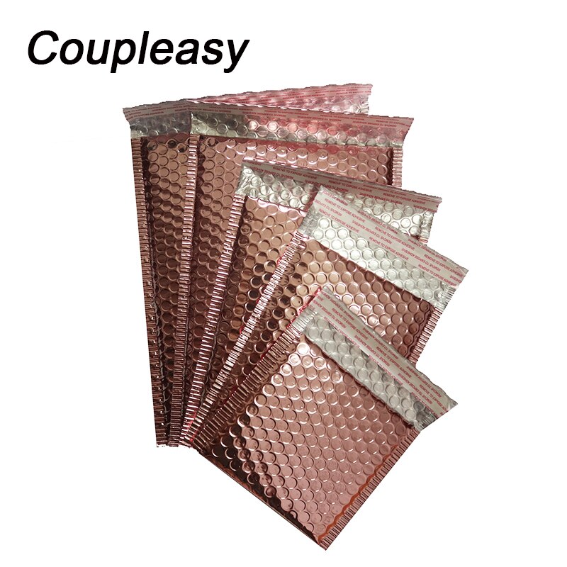 25Pcs/Lot Rose Gold Bubble Mailers Waterproof Packaging Envelope Thicken Aluminum Film Mailing Bags Self Seal Bubble Envelopes