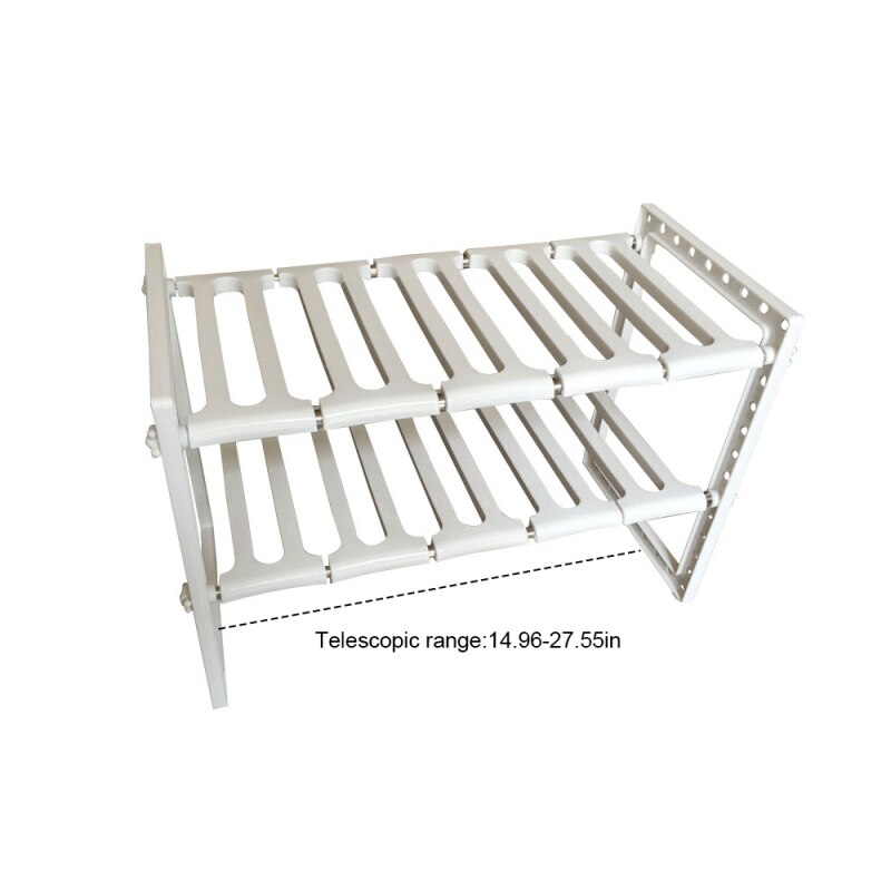 1PC Adjustable Kitchen Storage Rack Metal Cupboard Storage Shelf Non-Skid Spice Rack Under Sink Shelf Kitchenware Organizer