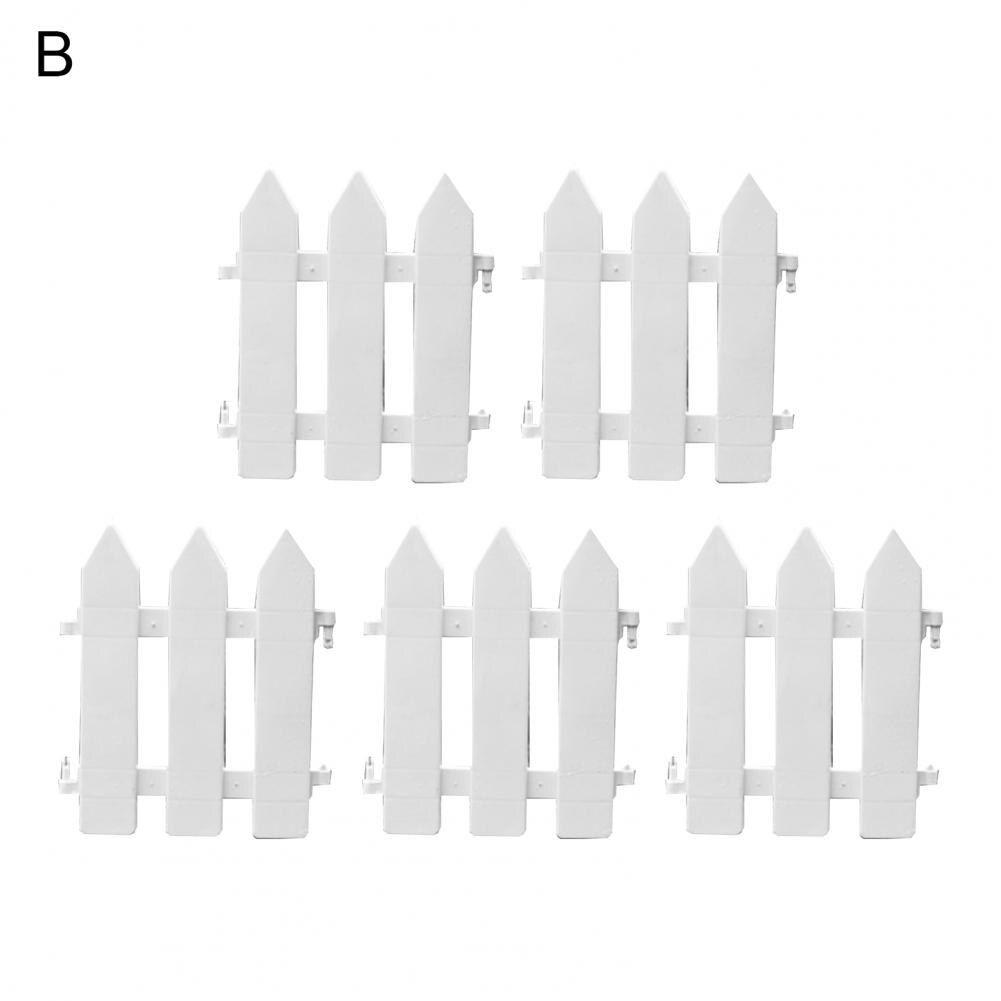 5Pcs Picket Miniature Fences Excellent Plastic Garden Fences Lawn Border Fence Garden Landscape Edging for Courtyard: B 21cmx17cm