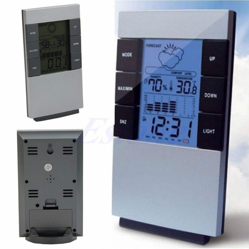 Digital Alarm Clock Temperature Humidity Weather Forecast Led Clock LCD Display Multifunction Perpetual Calendar Weather Station