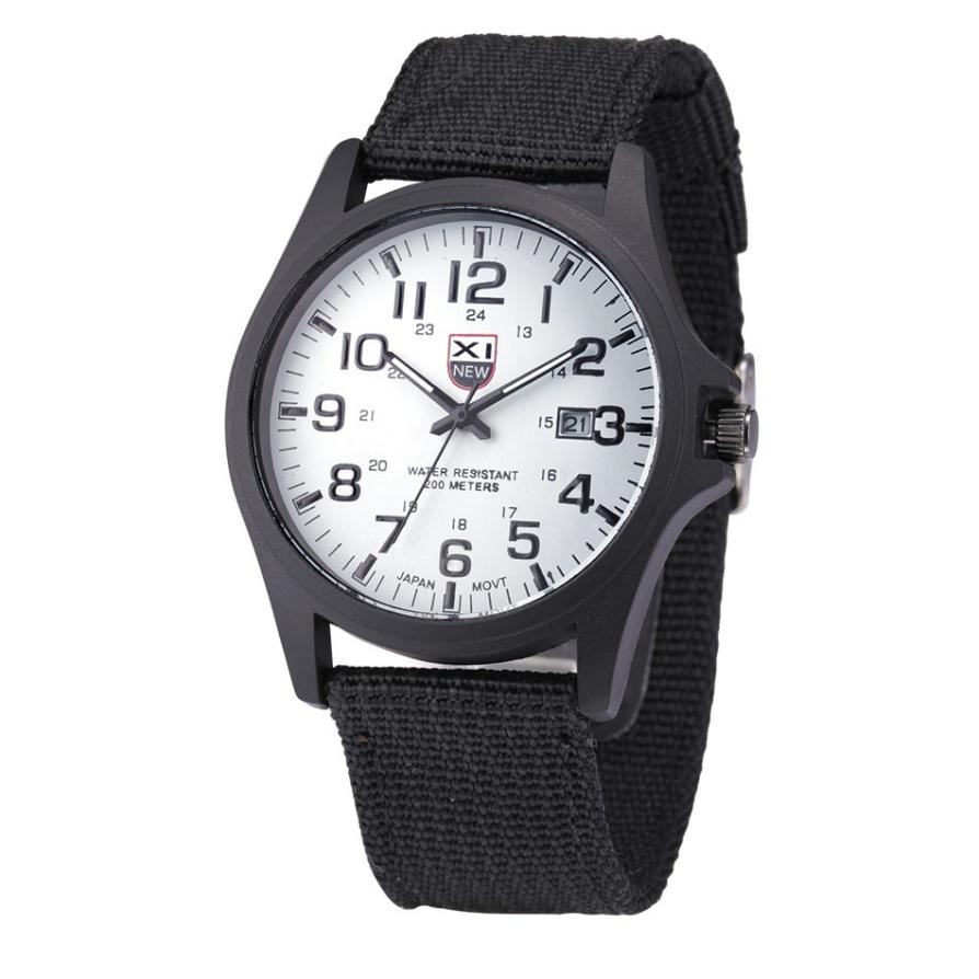 Nylon reim stil kvarts herreklokke topp merke klokker casual armbåndsur relojes relogio masculino: Wh
