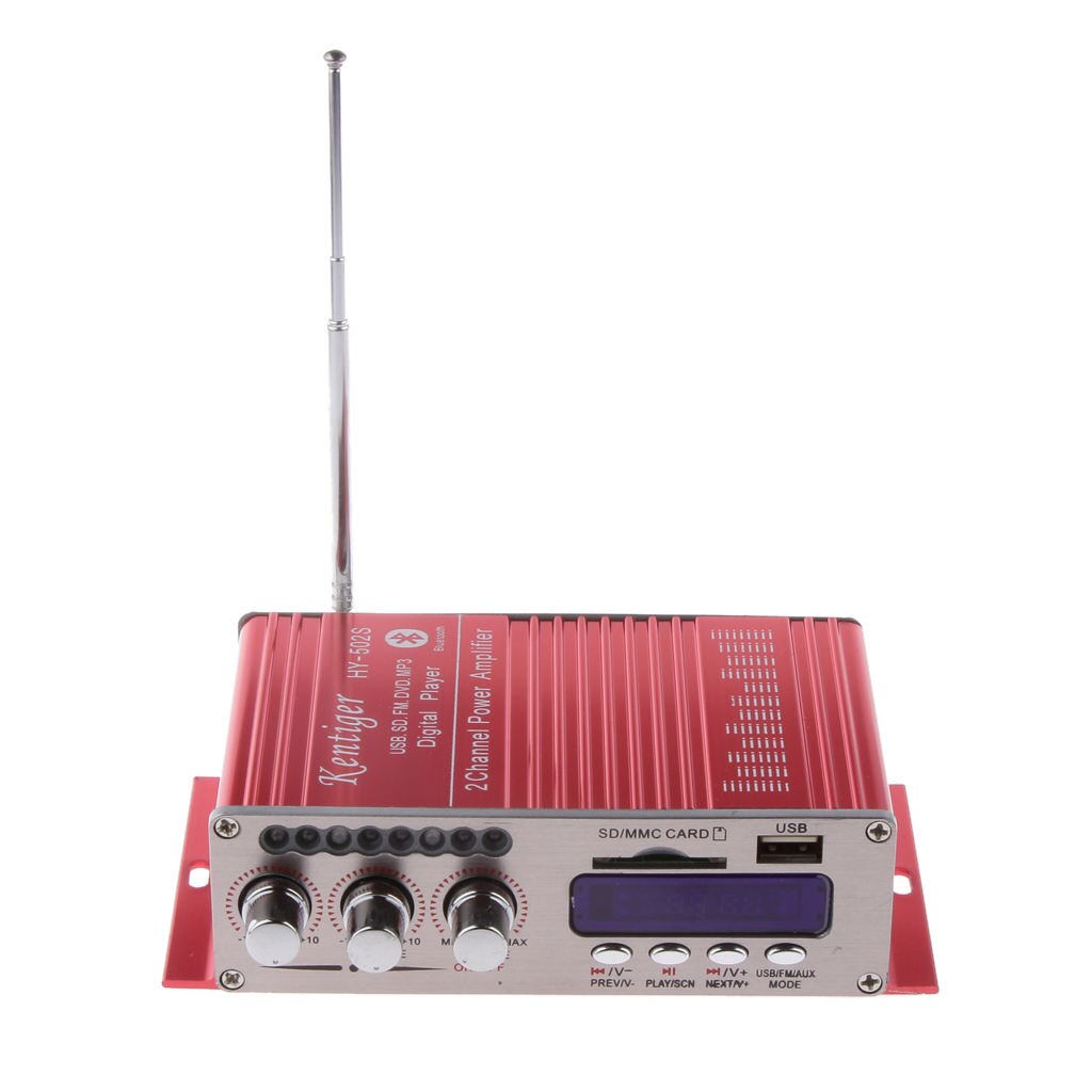 Rode Mini Bluetooth Hi-Fi Stereo Audio Amp Versterker Fm/MP3/Sd/Usb/Dvd Voor Ipod Telefoon auto Motor Thuis