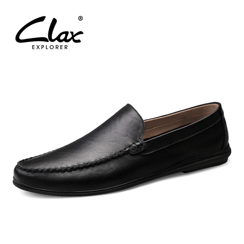 Clax herre mokkasiner sommer mand læder sko slipons mandlige båd sko flade loafers åndbar