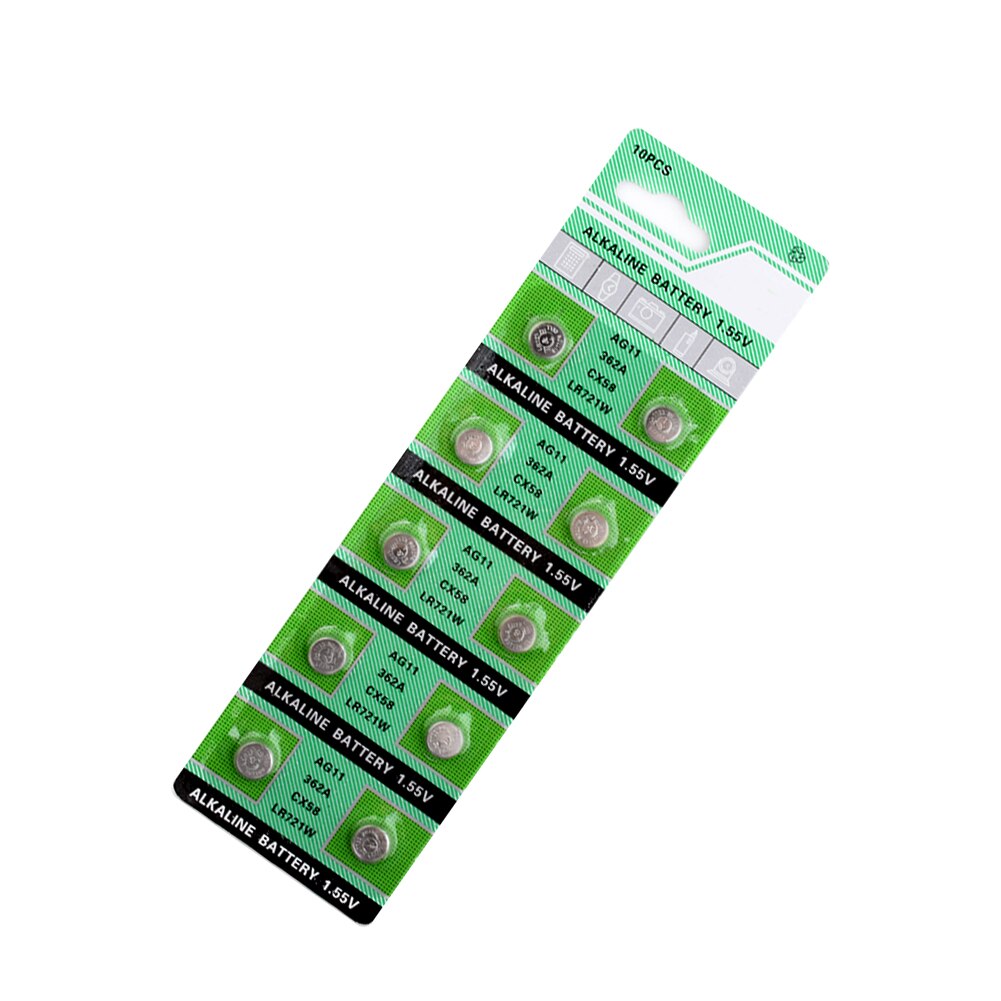 50pcs 1.5V AG11 Alkaline Cell Coin Battery LR721 362A SR720 SR721SW SR58 162 423 532 G11A AG 11 Button Batteries For Watch Toys