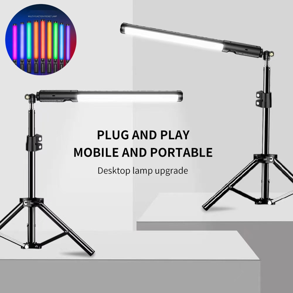 Bâton d'éclairage pour photographie, rvb lumière LED baguette, Rechargeable par USB, 3000-6000K, fête à domicile, remplissage de lumières, Flash LED