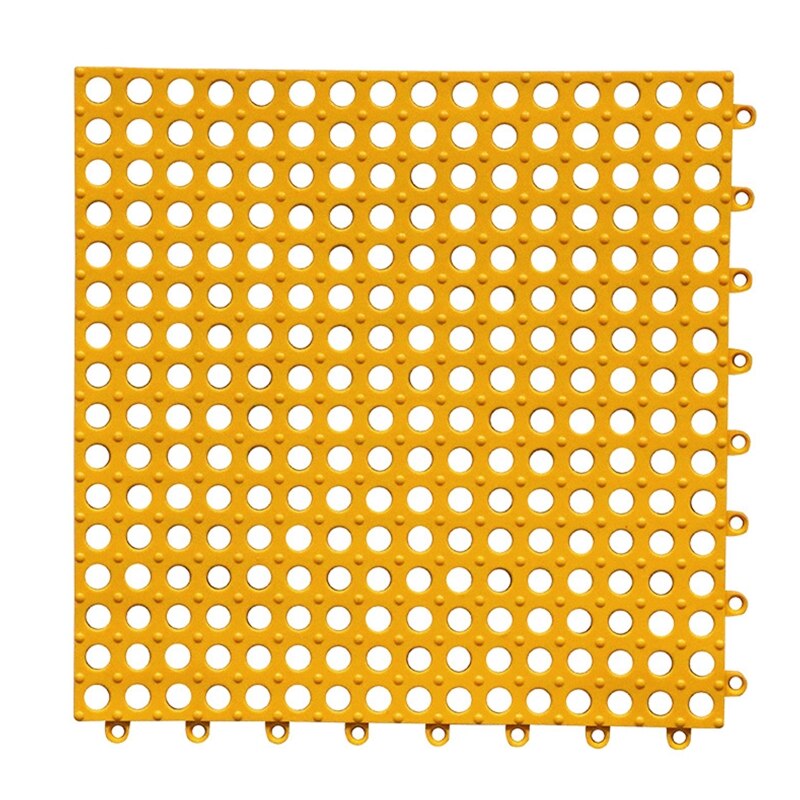 PVC Bath Mat Interlocking Non Slip Drainage Floor Tiles Shower Floor Mat with Drain Holes Suction Cup Floor Mat for Kitchen J2FA: Yellow