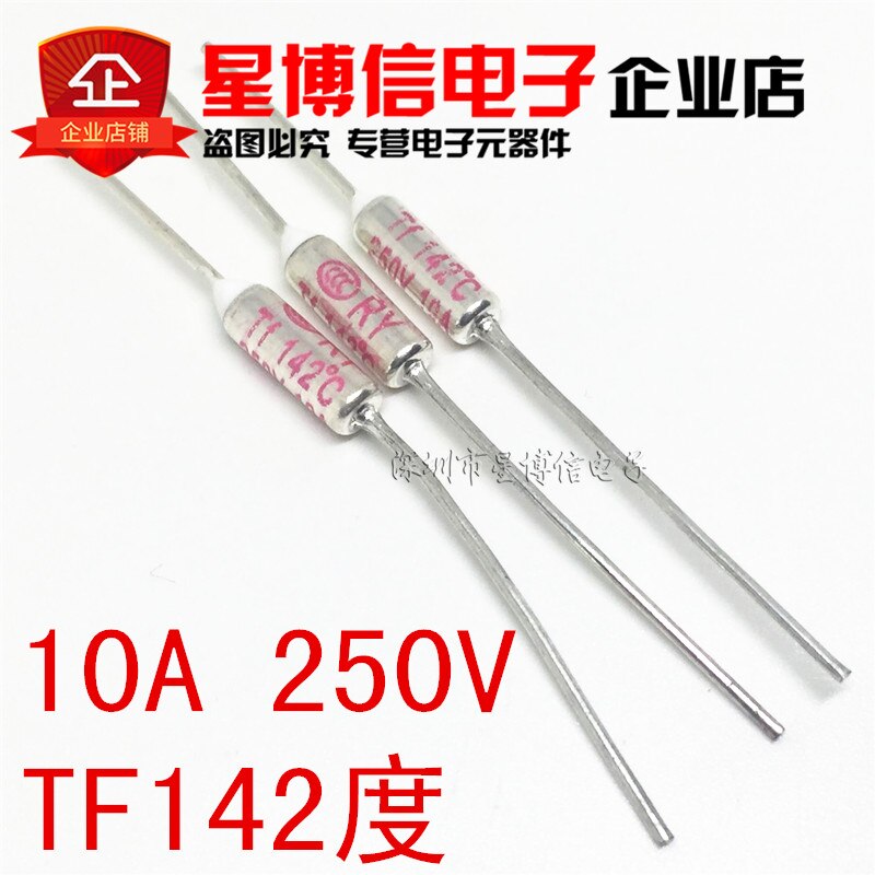100 stks RY-142 Temperatuur Zekering RY Warmte Protector 142 Graden 10A 250 V TF 142C Schakelaar