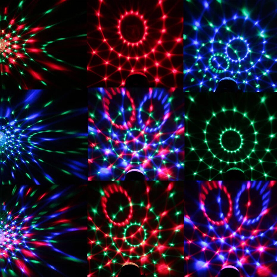 ALIEN-boule magique en cristal 3W RGB LED, boule Disco DJ lumière de scène, activé son, effet d'éclairage, musique fêtes de noël