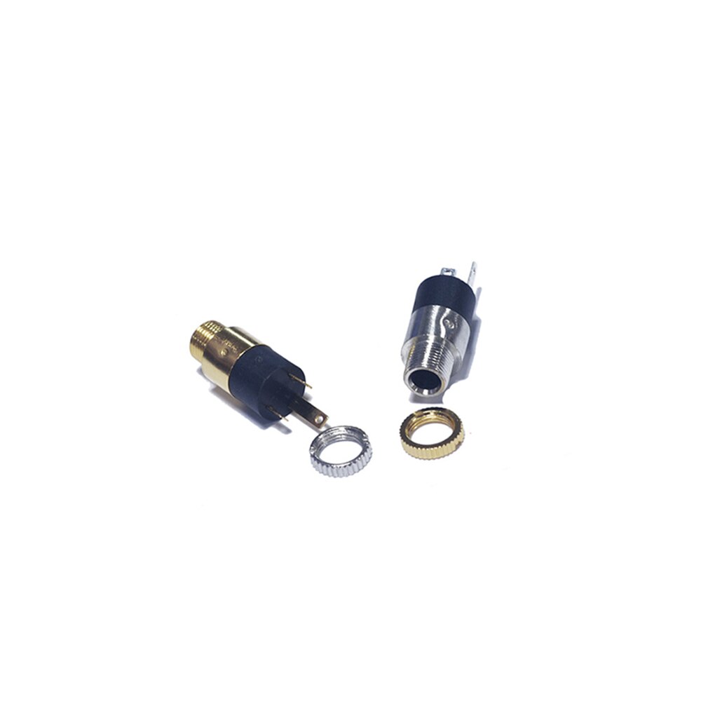 10PCS/LOT PJ392 3.5MM Stereo Female Sockect Jack with Screw 3.5 Audio Headphone Connector PJ-392 Cylindrical Socket SILVERGolden