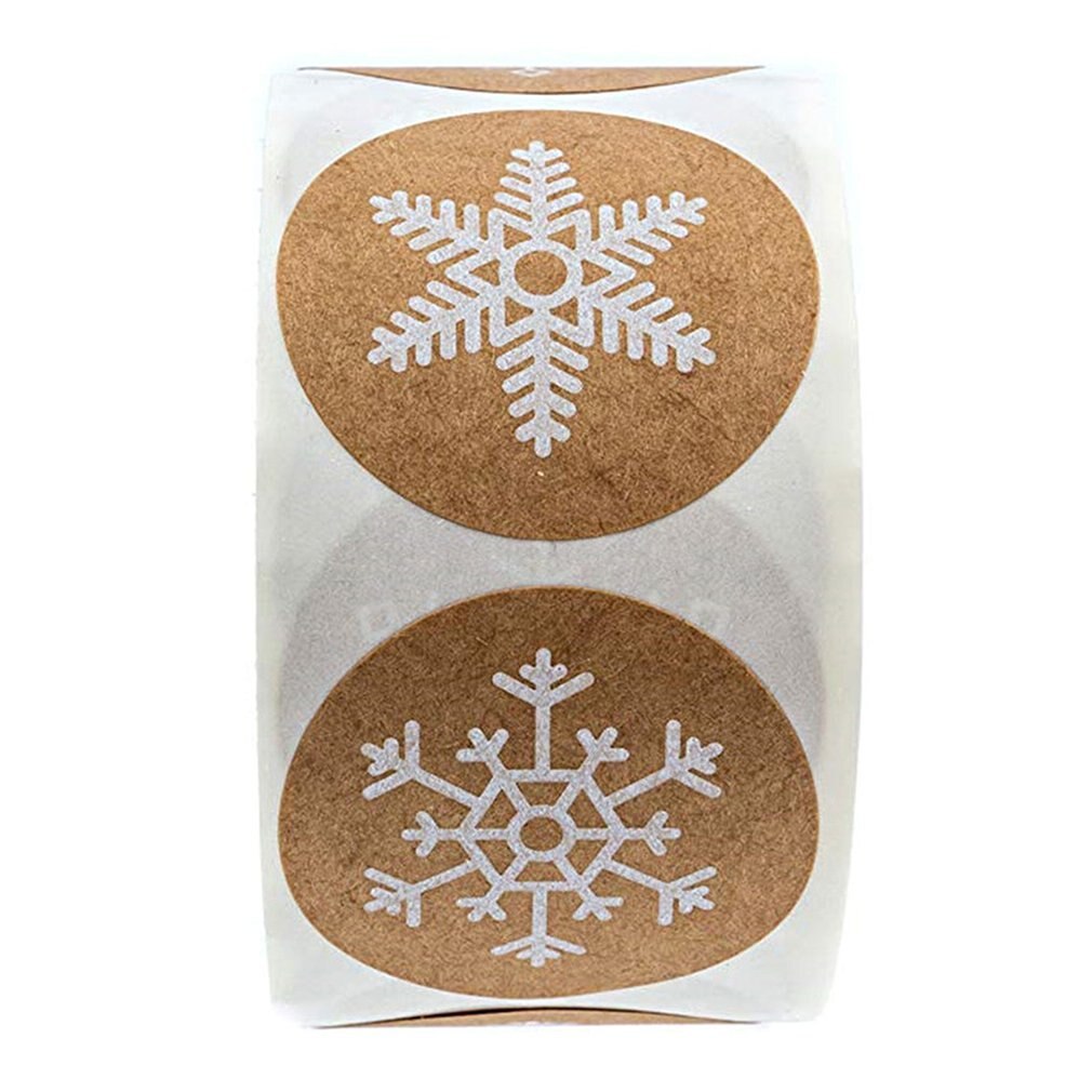500 stuks zelfklevende labelstickers met schattige kerstpatronen, handig en draagbaar