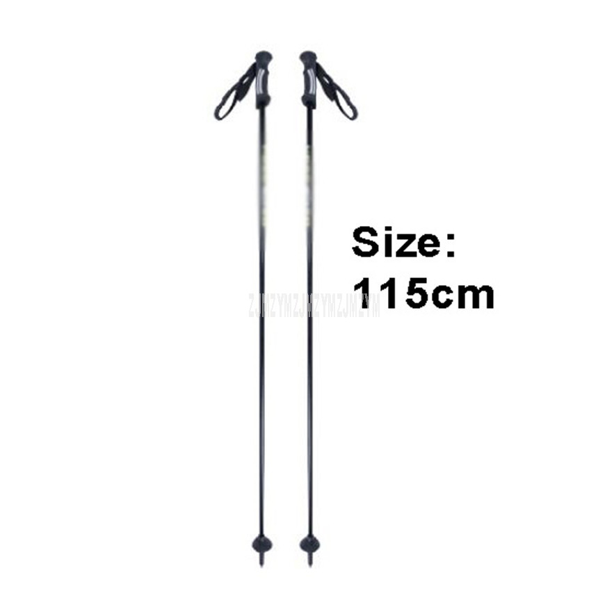 110cm-130cm Ultralight Ski Pole Ultra-Fine Carbon Fibre Snow Skiing Board Pole Portable Outdoor Sport Trekking Stick 1pair: 115cm