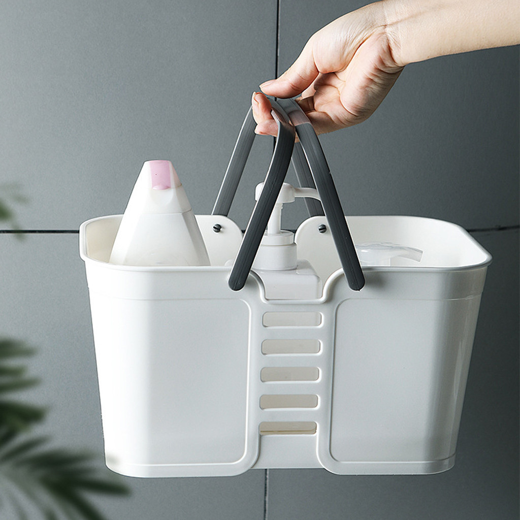 Bærbar badetøjskurv badeværelse toiletartikler opbevaringsboksholder shower gel shampoo arrangør badetøjskurv