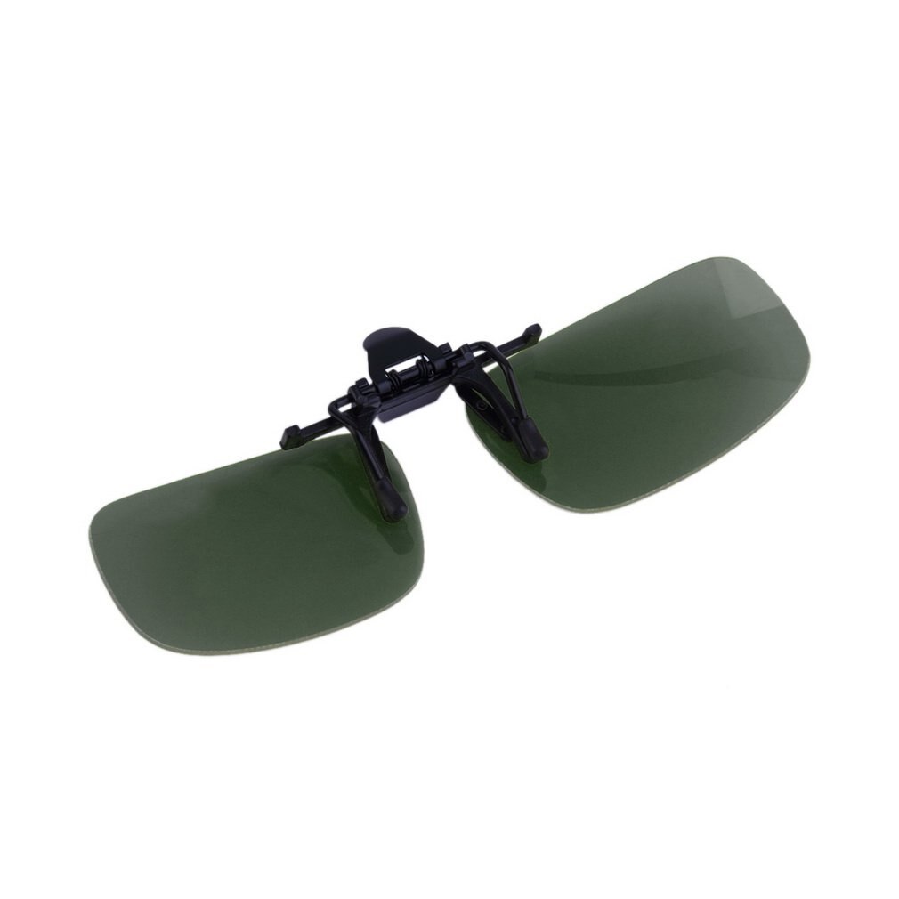 Rijden Night Clip-On Flip-Up Lens Zonnebril Cool Eyewear Clip Op Lens Anti-Uv 400 Unisex Voor Vrouwen & Mannen: Small Dark green