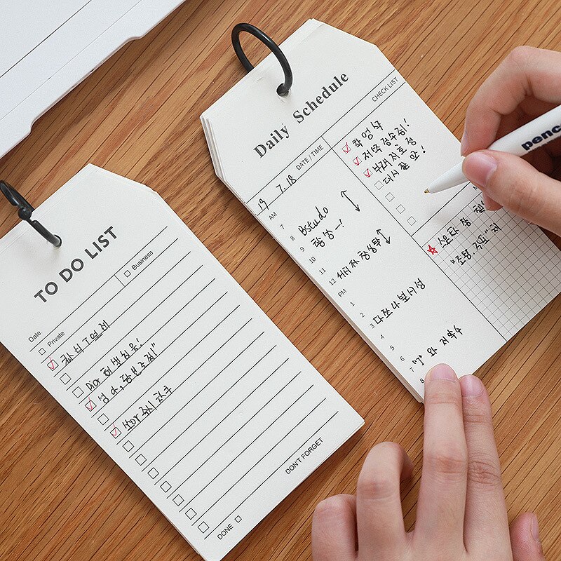 Japanese To Do List Notebook Torus Card Checklist Notebook Student Stationery Memo Pad Kawaii Office Minimalist Stationery