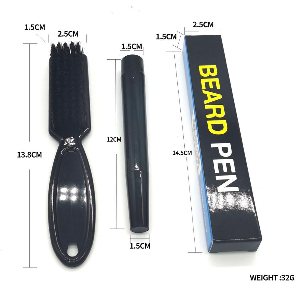 Juego de lápiz y pinceles para Barba, pluma de barba resistente al agua, potenciador de barba, bigote, herramientas para dar forma al cabello,
