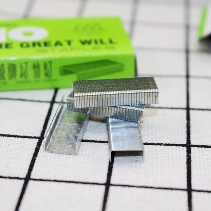 Grapas grandes de Metal tipo 10 en caja de ciudad, pequeñas grapas de Metal galvanizado, 1000 piezas, una caja de grapas: Default Title