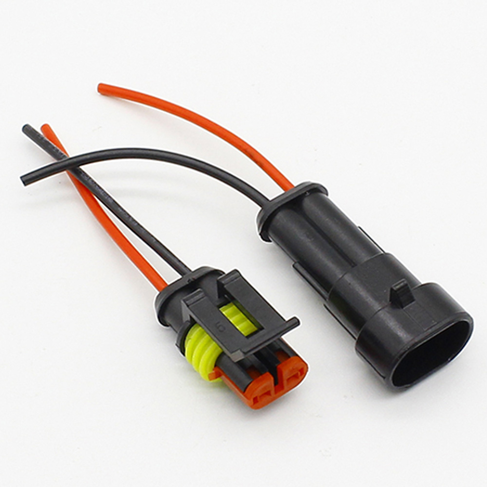 2set 2 Pin Way Sealed Waterproof Electrical Wire Male female Connector Plug Set auto connectors with cable
