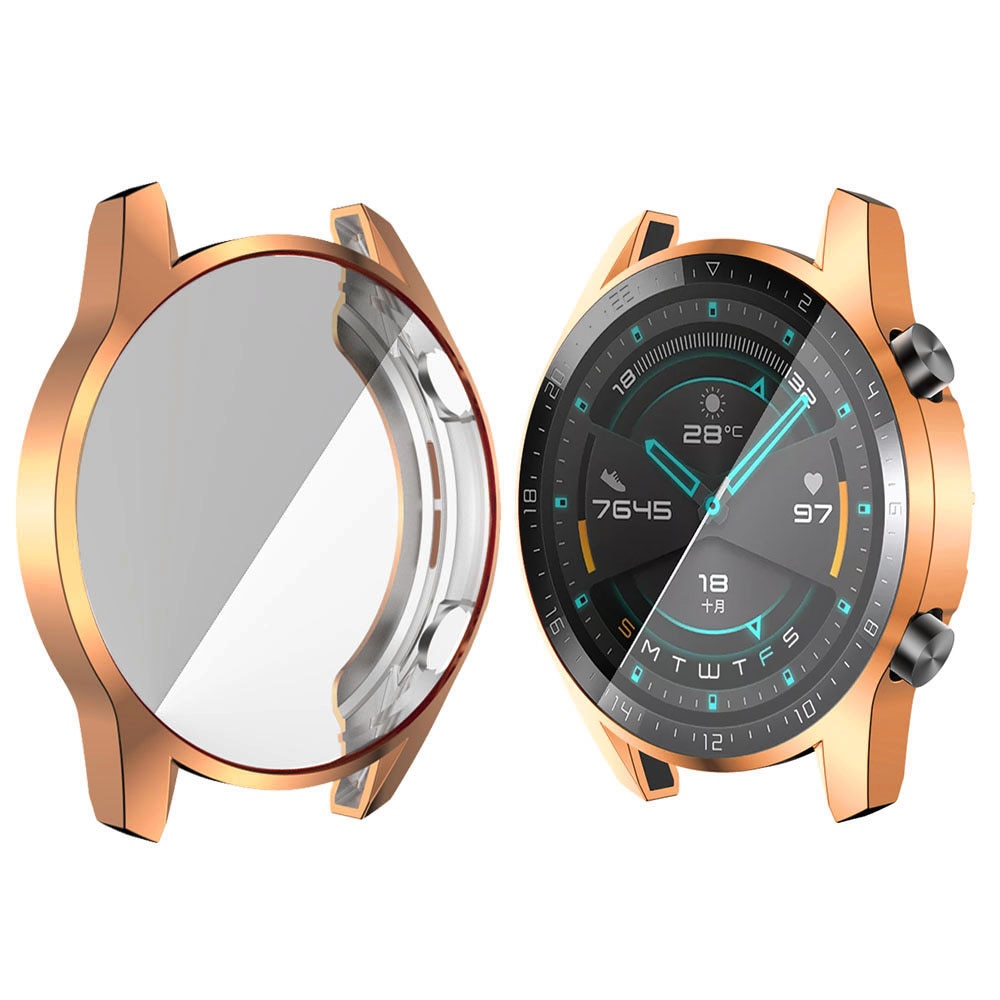 Funda galvanizada de TPU para reloj Huawei Watch GT 2 de 46mm y 42mm, repuesto de funda protectora de pantalla completa, accesorios para reloj inteligente