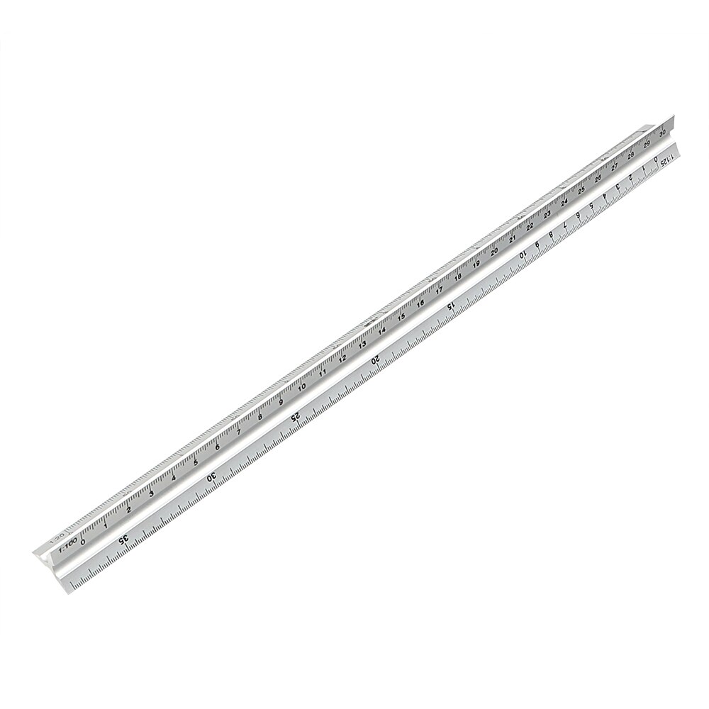 DIYWORK 30cm Architect Engineer Technical Ruler Aluminum Alloy Triangle Scale Drawing Ruler Gauging Tool Measuring Tools