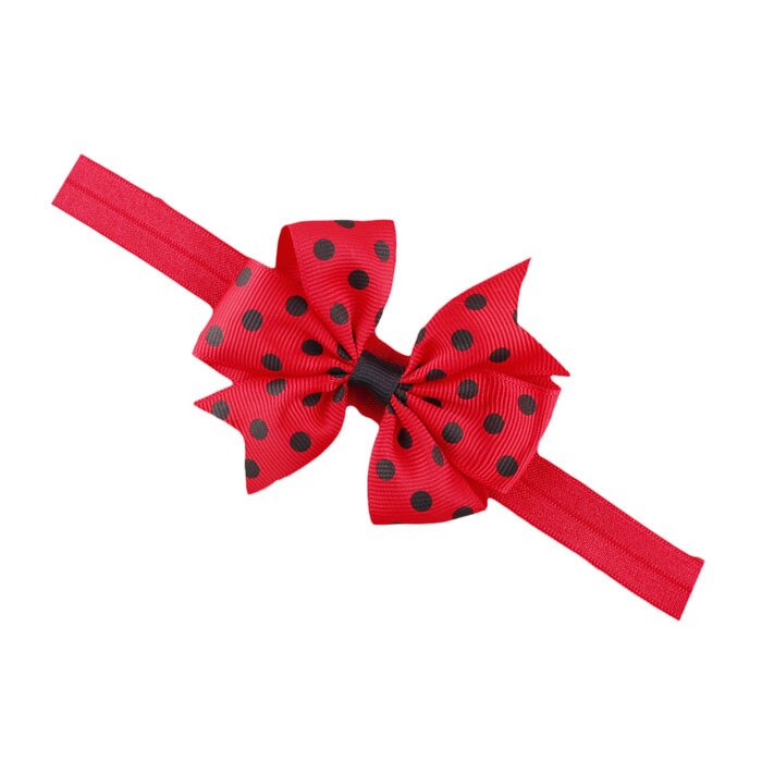 Lovely Baby Girls Bowknot Children's Elastic Force Hair Band Princess Baby Girl Bowknot Hairband Headband: Red