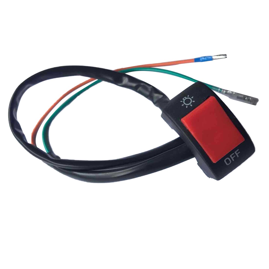 Dewtreetali 1pc7/8 "22mm moto interrupteur guidon réglable montage étanche commutateurs 4 couleurs bouton DC12V pour phare: Rouge