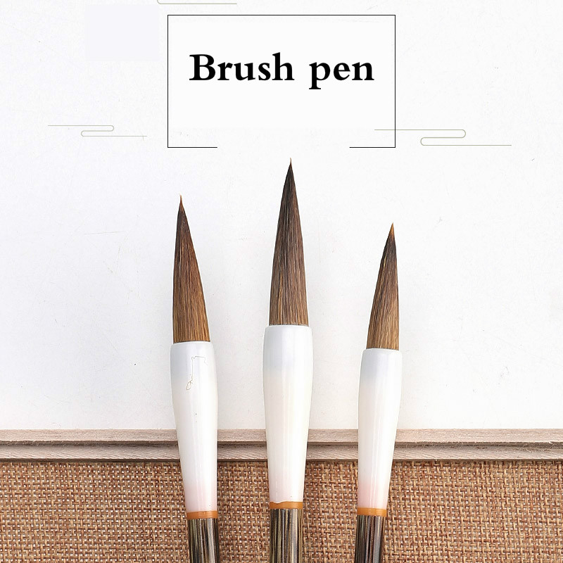 Chinese Huzhou Calligraphy Brush Caligrafia Wolf Hair Ink Brush Set Official Script Painting Writing Brush Pen 3pcs Tinta China