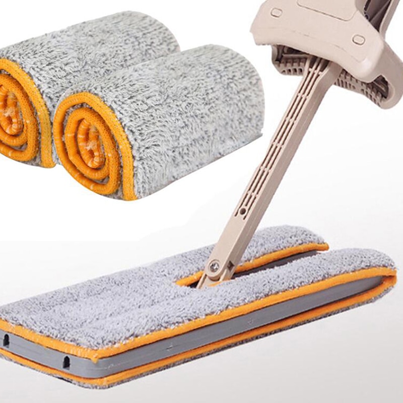 Double Sided Mop Cloth Non Hand Washing Flat Mop Wooden Floor Mop Dust Push Mop Household Cleaning Accessories