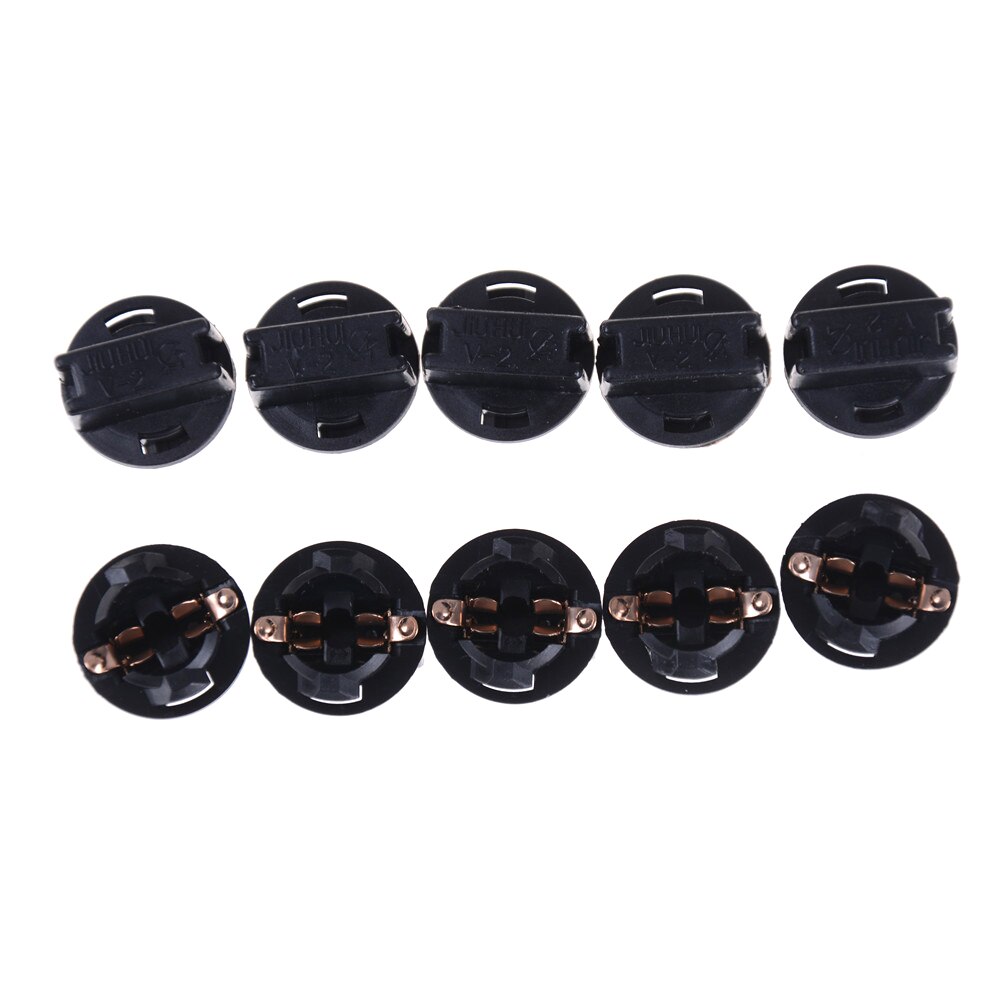 10 stk.  t10 fatning instrumentbræt instrumentpanel sokkel  t10 w5w 168 192 194 twist lock kilebunde lampe dash lampe stik sort