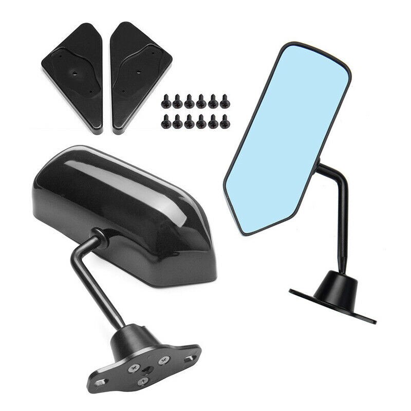 Universal F1 Style Racing Car Rear View Side Mirrors Convex Glass Cafe Retro Kit