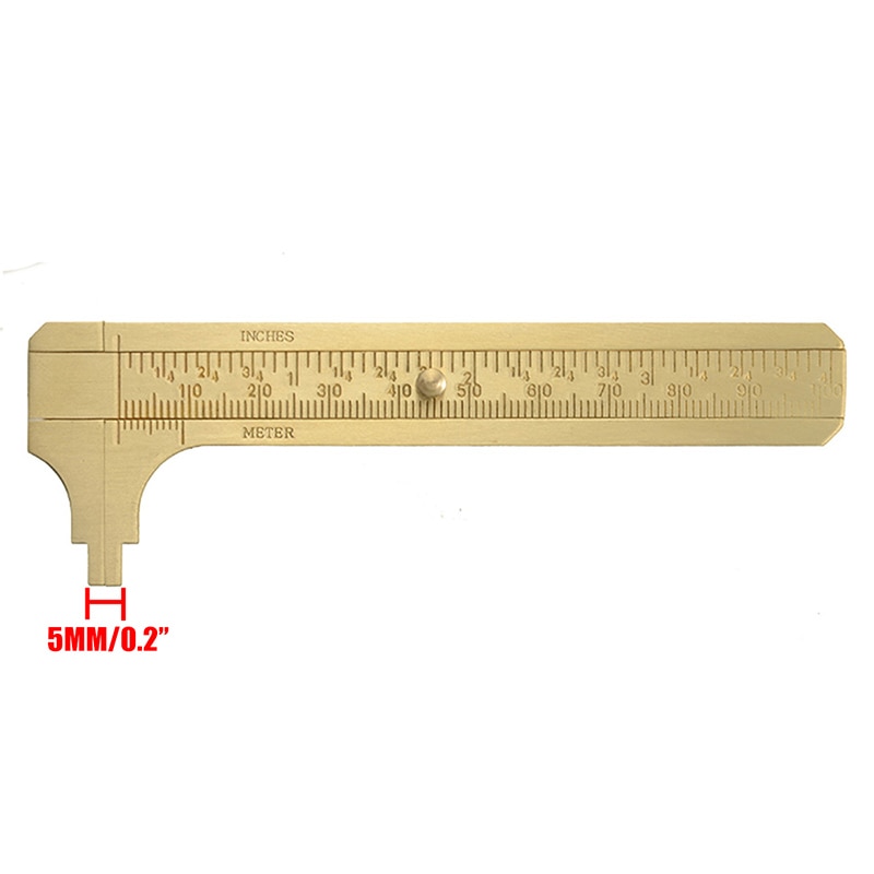 Calibre Vernier de 100mm calibre Mini latón de bolsillo Pie de rey deslizante calibrador Regla de medición artículos delicados herramienta micrométrica de precisión