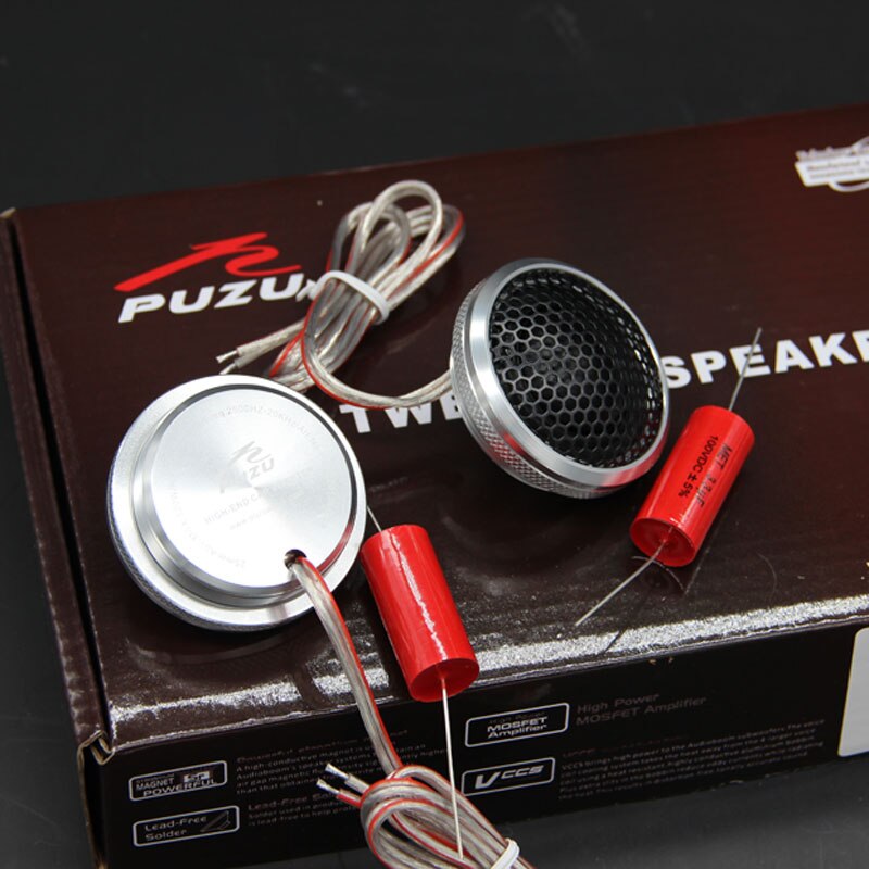 PUZU PZ-S25 120W de alta frecuencia Interior de automóviles altavoces ruidosos de coche 25mm ASV caja de aluminio altavoz de agudos para automóvil