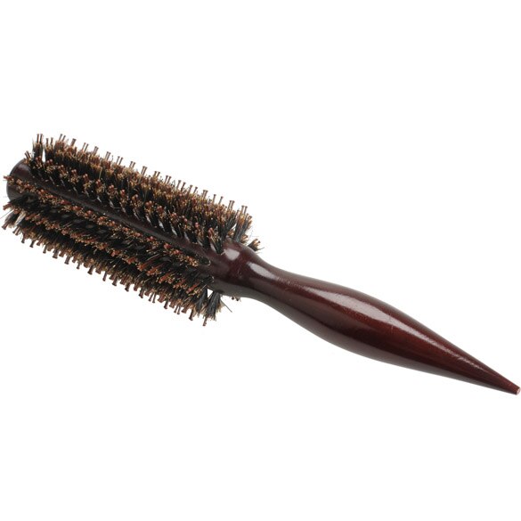 Rodillo peine cepillo de pelo redondo herramienta con mango de madera Cerda Natural cepillo para pelo rizado peine esponjoso peluquería peluquero