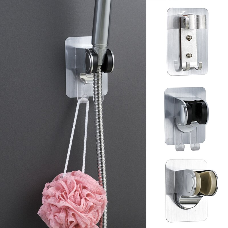 Self-Adhesive Shower Head Bracket Adjustable Handheld Shower Wand Holder Wall Mount DNJ998