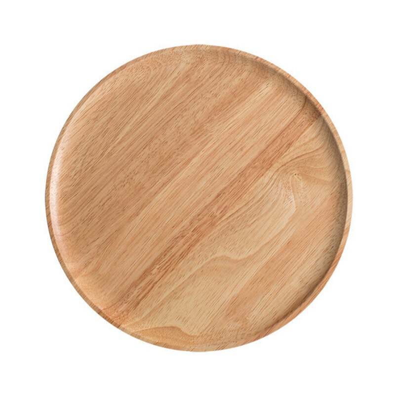 Napperon en bois causeuse en bois plaque de casserole en bois plats de fruits soucoupe plateau à thé Dessert assiette à dîner forme ronde vaisselle: 15.2cm A